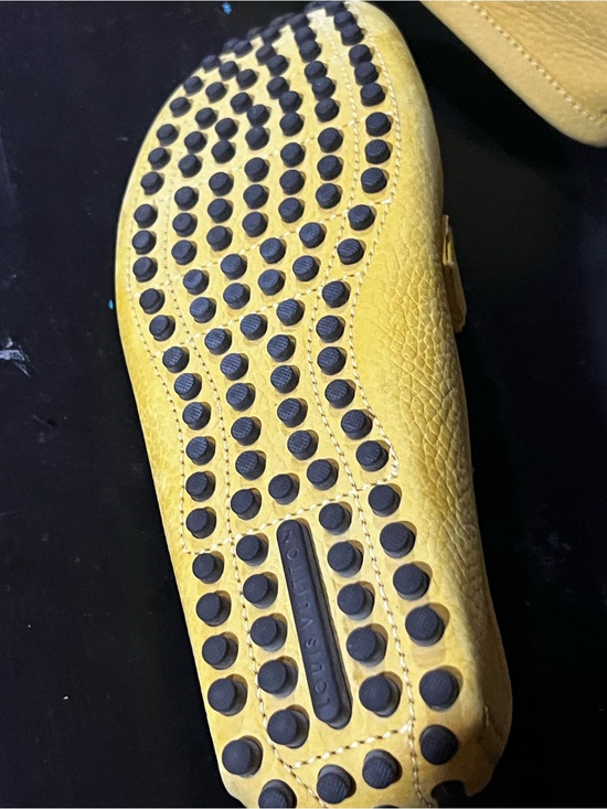 Louis Vuitton Other - Louis Vuitton Yellow Pebbled Leather Driving Moccasins with Black Rubber Studs